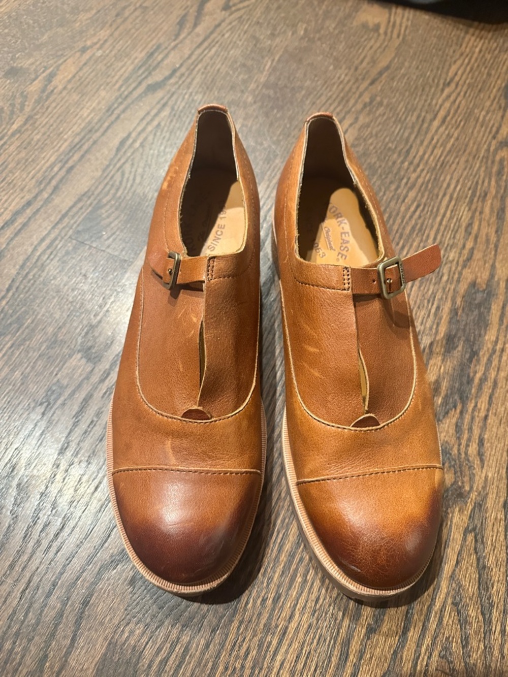 Kork-Ease Cloetta Cognac Leather Mary Jane Slip-On Loafers